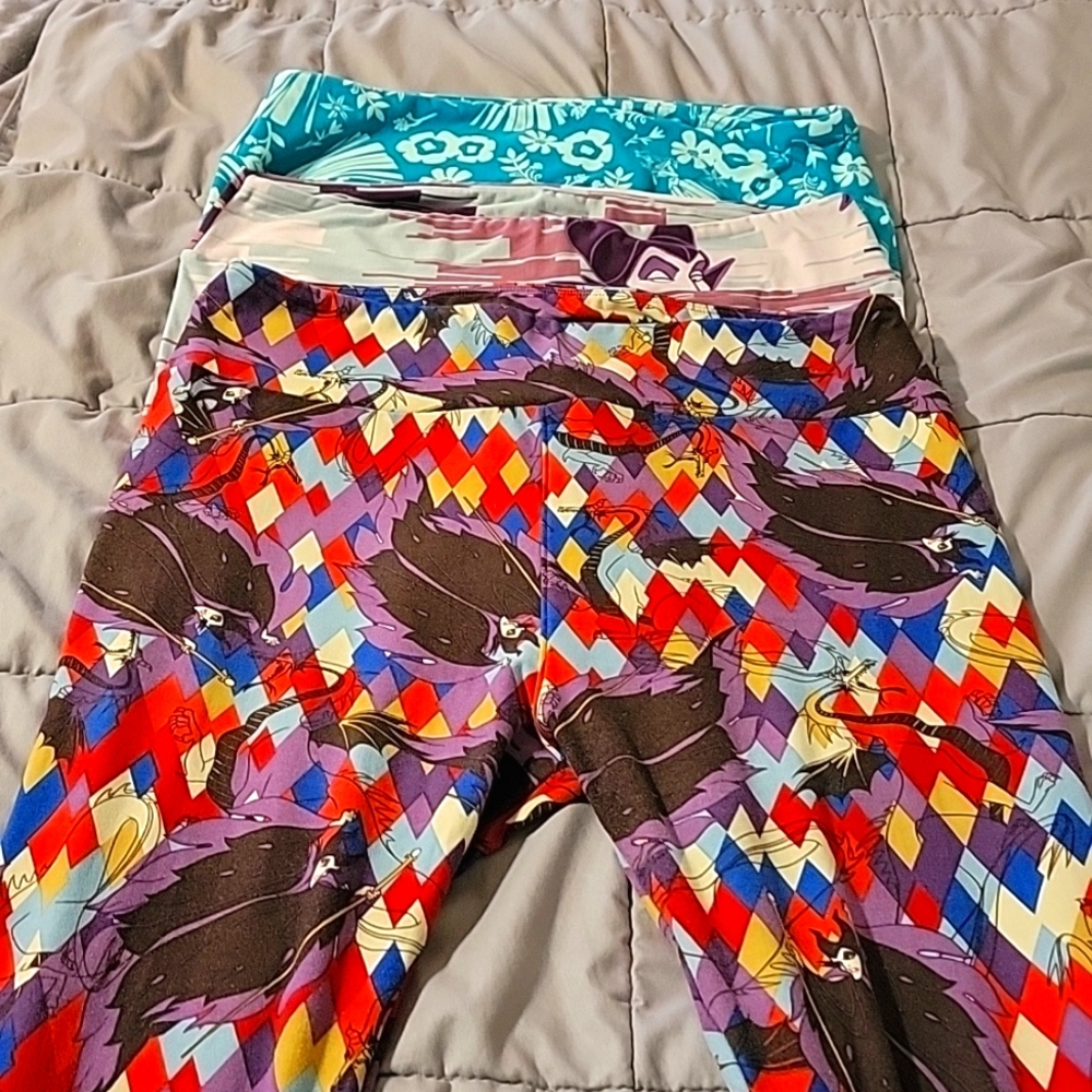 LuLaRoe one size leggings 3 pairs women's Disney Sleeping Beauty